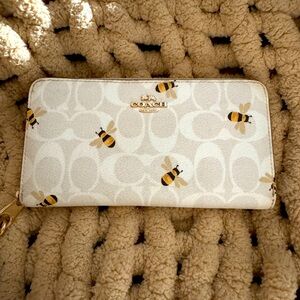Signature Bee print Coach Wallet